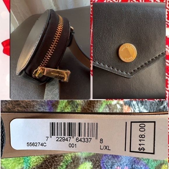 belt Michael Kors Black Double Pouch Fanny Pack Belt Bag NWT - Picture 16 of 16